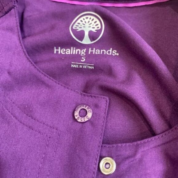 Healing Hands Scrub Jacket 5 Pocket Daisy Snap-up Scrubs Jacket, Small - Picture 5 of 7